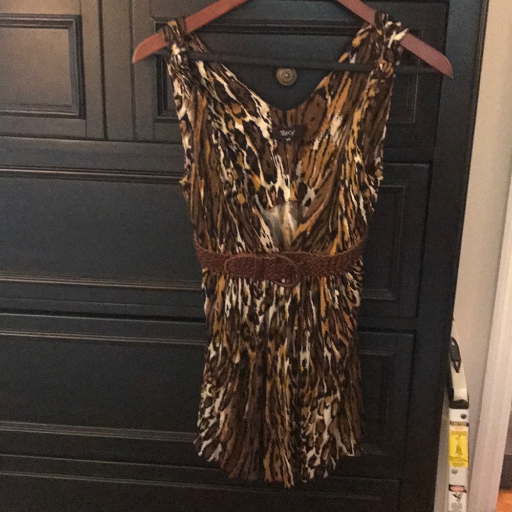 Sky leopard print top